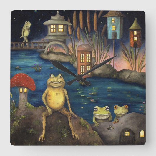 Frogland Vierkante Klok (Voorkant)
