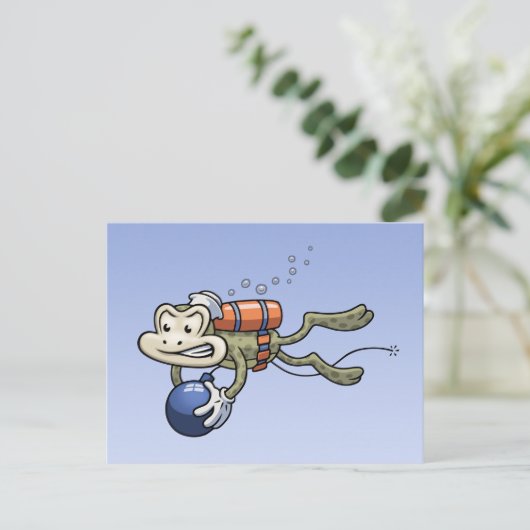 Frogman Briefkaart (Staand voorkant)