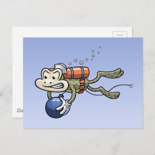 Frogman Briefkaart (Voorkant / Achterkant)