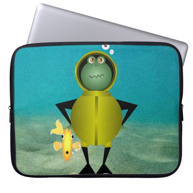 Frogman-laptophoes Laptop Sleeve (Voorkant)