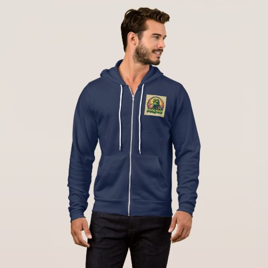 Frogman Mannen Zip-Up Hoodie (Voorkant volledig)