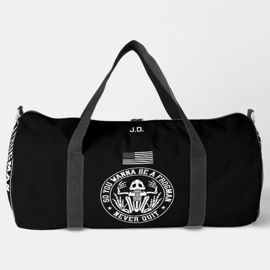 Frogman Never Quit Patch Personalized Plunjezak (Voorkant)