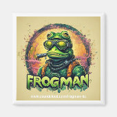 Frogman Square Magnet 2" x 2" (Voorkant)