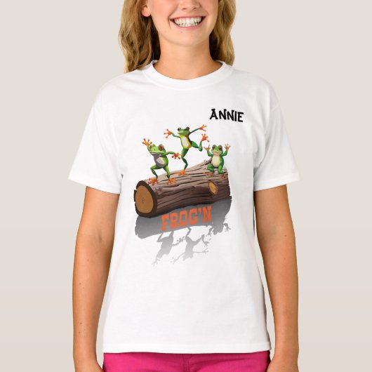 "Frog'n  Girl's T-shirt (Voorkant)