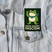 Frogs Against Fascism Portland Frog Protest Button