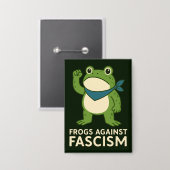 Frogs Against Fascism Portland Frog Protest Button (Voorkant / Achterkant)