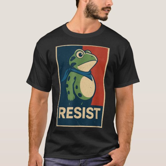 Frogs Against Fascism - Portland Frog Protest, fas T-shirt (Voorkant)