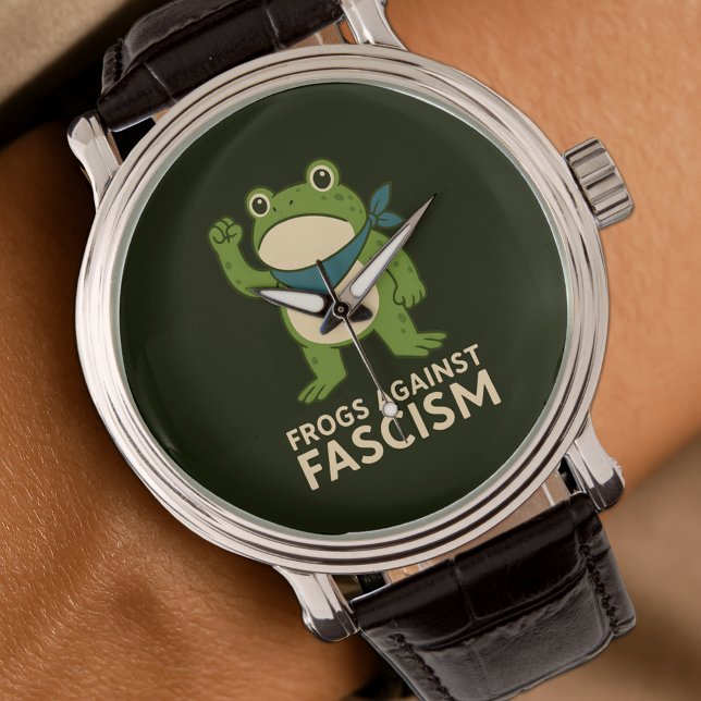 Frogs Against Fascism Portland Frog Protest Horloge (Creator heeft geüpload)