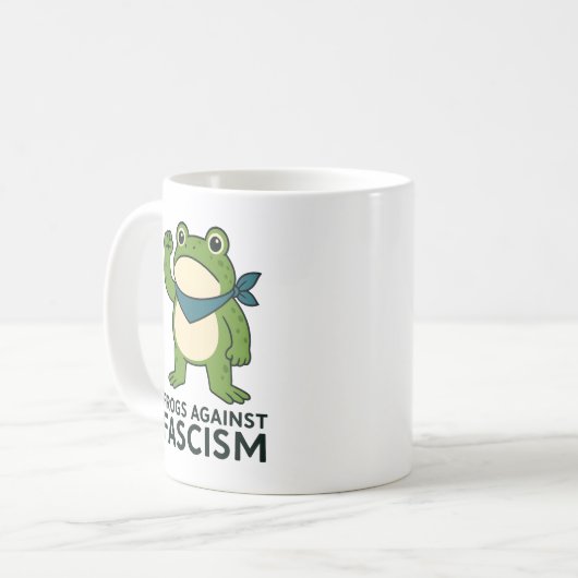 Frogs Against Fascism Portland Frog Protest Koffiemok (Voorkant links)