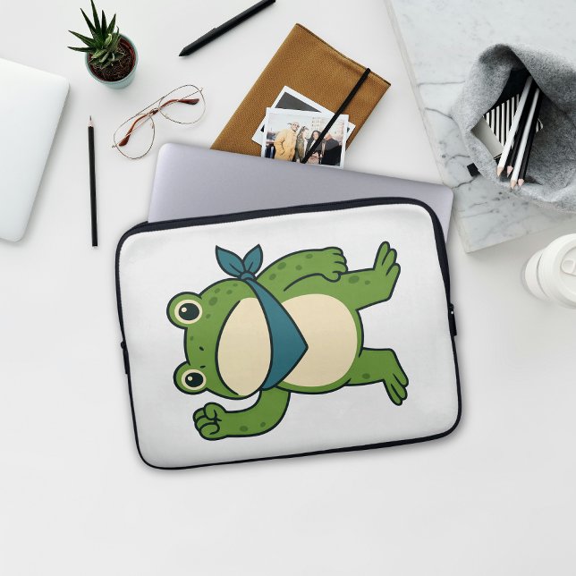 Frogs Against Fascism Portland Frog Protest Laptop Sleeve (Creator heeft geüpload)