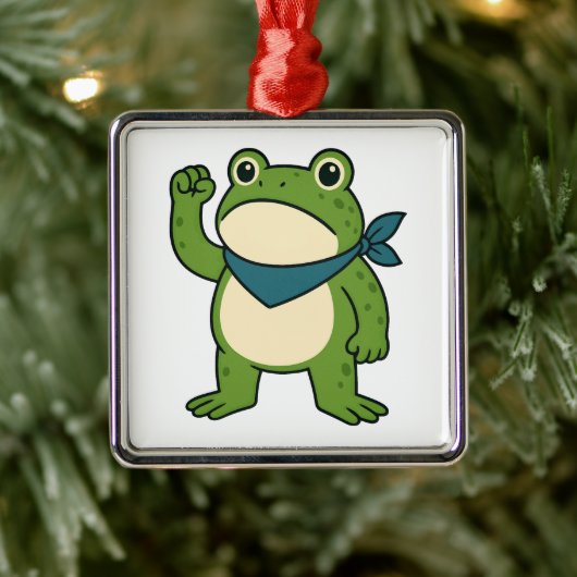Frogs Against Fascism Portland Frog Protest Metalen Ornament (Boom)