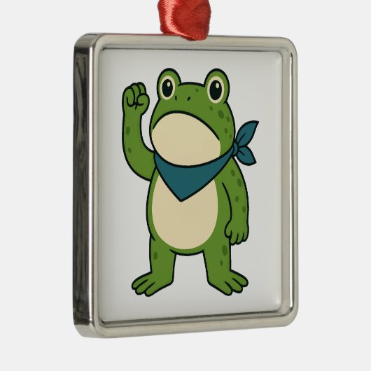 Frogs Against Fascism Portland Frog Protest Metalen Ornament (Rechts)