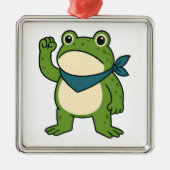 Frogs Against Fascism Portland Frog Protest Metalen Ornament (Voorkant)
