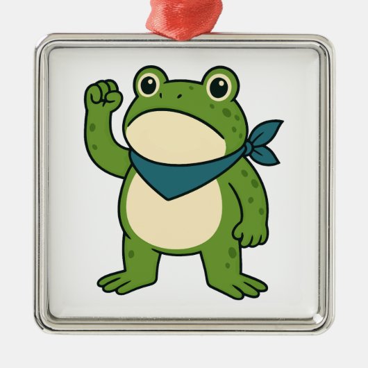 Frogs Against Fascism Portland Frog Protest Metalen Ornament (Voorkant)