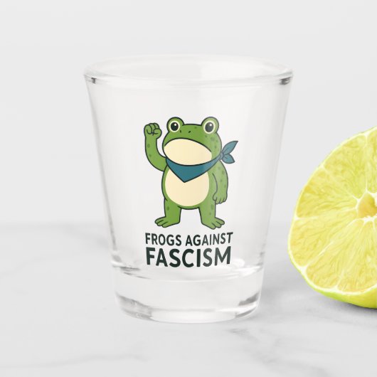 Frogs Against Fascism Portland Frog Protest Shot Glas (Voorkant)