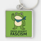 Frogs Against Fascism Portland Frog Protest Sleutelhanger (Voorkant)
