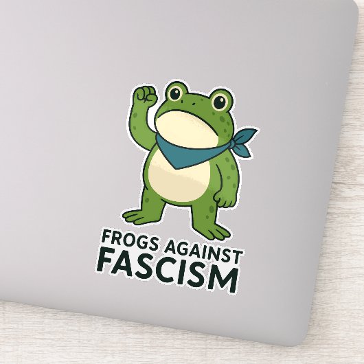 Frogs Against Fascism Portland Frog Protest Sticker (Detail)