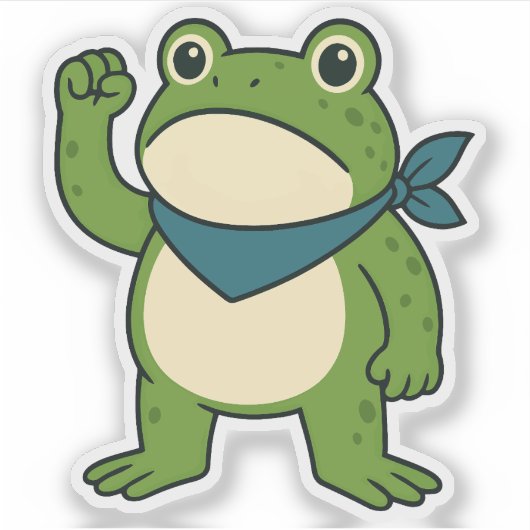 Frogs Against Fascism Portland Frog Protest Sticker (Voorkant)