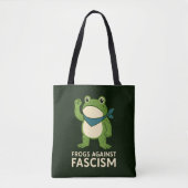 Frogs Against Fascism Portland Frog Protest Tote Bag (Voorkant)