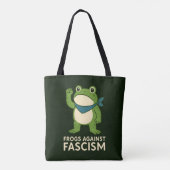 Frogs Against Fascism Portland Frog Protest Tote Bag (Achterkant)