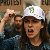 Frogs Against Fascism Portland Frog Protest Trucker Pet