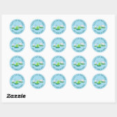 Frogs and Lily Pads Cute Birthday Kids CUSTOM Ronde Sticker (Vel)