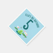 Frogs and Lily Pads Cute Birthday Kids CUSTOM Servet (Hoek)