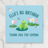 Frogs and Lily Pads Cute Birthday Kids GIFT Bedankjes Labels (Voorkant)