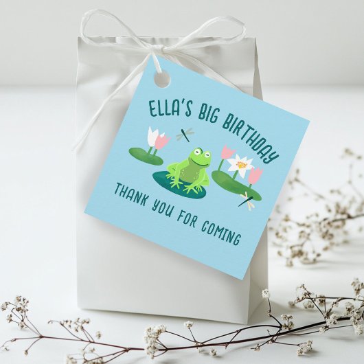 Frogs and Lily Pads Cute Birthday Kids GIFT Bedankjes Labels