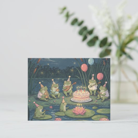 Frogs Birthday Briefkaart (Staand voorkant)