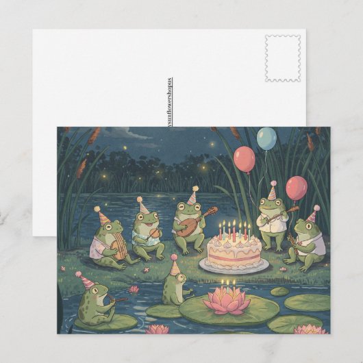 Frogs Birthday Briefkaart (Voorkant / Achterkant)