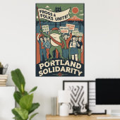 Frogs & Folks Unite – Portland Solidarity Poster (Thuiskantoor)