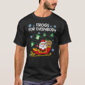Frogs for Everybody Santa Sled Funny Christmas Fro T-shirt (Voorkant)