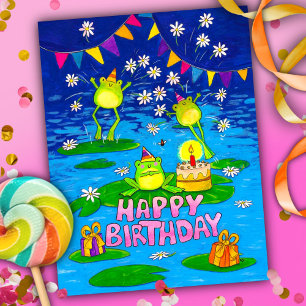 Frogs Happy Birthday briefkaart