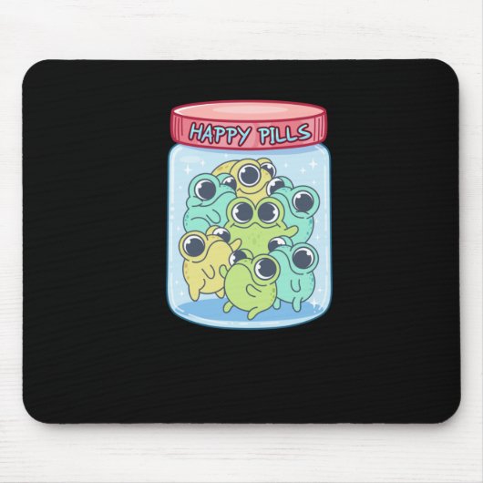 Frogs Happy Pills Sticker Muismat (Voorkant)