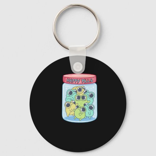 Frogs Happy Pills Sticker Sleutelhanger (Voorkant)