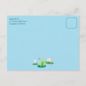 Frogs & Lily Pad CUSTOM BIRTHDAY PARTY Invitation Briefkaart (Achterkant)