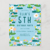 Frogs & Lily Pad CUSTOM BIRTHDAY PARTY Invitation Briefkaart (Voorkant)