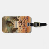 Frogs Lily Pads Moon Illustratie Bagagelabel (Voorkant horizontaal)