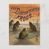 Frogs Lily Pads Moon Illustratie Briefkaart (Voorkant)