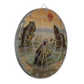 Frogs Lily Pads Moon Illustratie Dartbord (Voorkant Links)