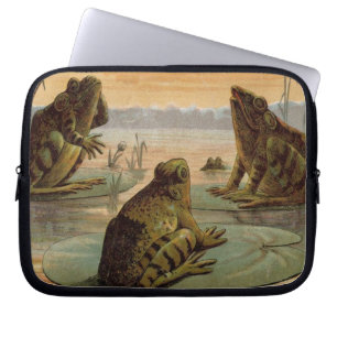 Frogs Lily Pads Moon Illustratie Laptop Sleeve