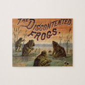 Frogs Lily Pads Moon Illustratie Legpuzzel (Horizontaal)