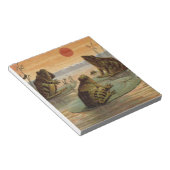 Frogs Lily Pads Moon Illustratie Notitieblok (Schuin)