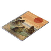 Frogs Lily Pads Moon Illustratie Notitieboek (Linkerzijde)