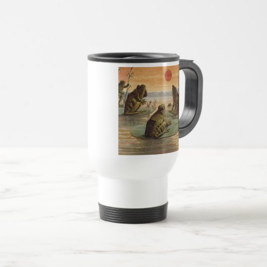 Frogs Lily Pads Moon Illustratie Reisbeker (Voorkant rechts)