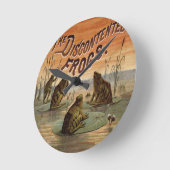 Frogs Lily Pads Moon Illustratie Ronde Klok (Hoek)