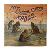 Frogs Lily Pads Moon Illustratie Tegeltje (Voorkant)