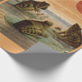 Frogs Lily Pads Moon Illustration Cadeaupapier (Hoek)