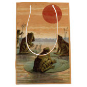 Frogs Lily Pads Moon Illustration Medium Cadeauzakje (Voorkant)